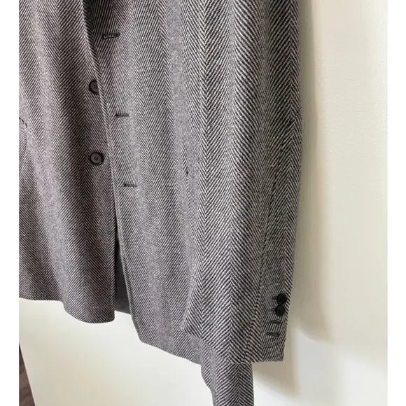 Canali Italian Herringbone Wool Coat Mens Size 36 52 - Picture 2 of 11